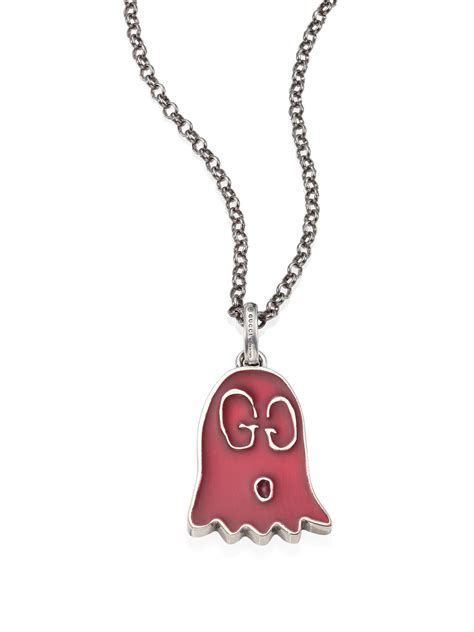 gucci mens ghost necklace|gucci ghost necklace pendant pink.